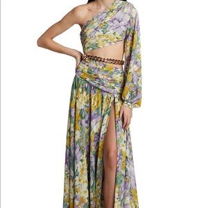 Bronx and Banco floral one-sleeve gown. Worn once, perfect condition.